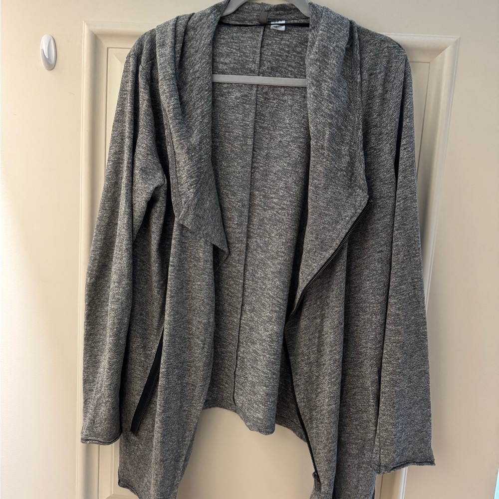 Gray Open Front Sweater
